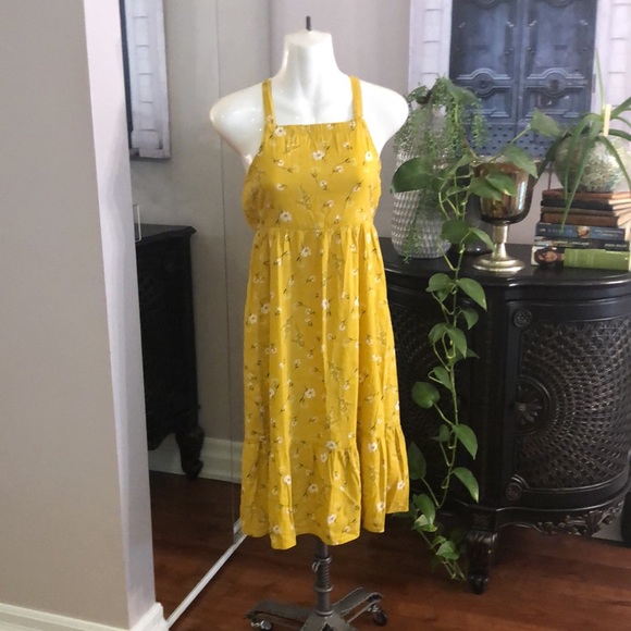 Old navy yellow summer long sleeves dress girls size 10 -12 - Picture 6 of 6